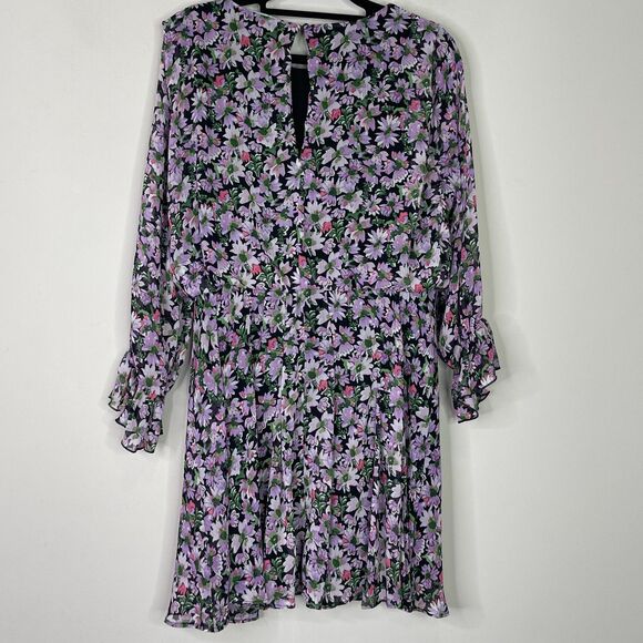 Zara Floral Print Long Sleeve Boho Dress Women's Size Medium - Picture 8 of 9
